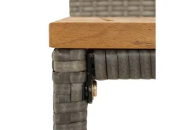 Conjunto de 2 taburetes de bar grises en resina trenzada y madera de acacia.