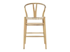Conjunto de 2 taburetes de bar de teca y mimbre - Natural - POGIANA