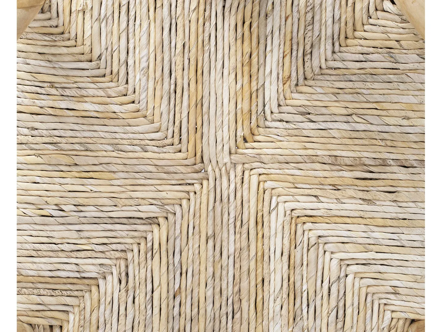 Conjunto de 2 taburetes de bar de teca y mimbre - Natural - POGIANA