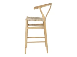 Conjunto de 2 taburetes de bar de teca y mimbre - Natural - POGIANA
