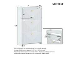 Conjunto de 2 zapateros blancos con 3 puertas abatibles y 6 compartimentos
