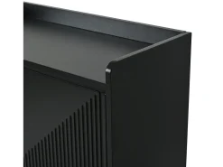 Conjunto de 2 zapateros negros con 3 puertas abatibles y 6 compartimentos