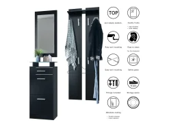 Conjunto de armario Loret V2 Mini, Carcasa en negro mate / Frente en blanco mate