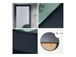 Conjunto de Entrada Enigma, Compuesto por 1 Zapatero, 1 Espejo de Pared y 2 Paneles Percheros Azul real