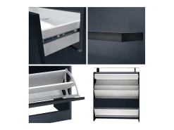 Conjunto de Entrada Enigma, Compuesto por 1 Zapatero, 1 Espejo de Pared y 2 Paneles Percheros Azul real