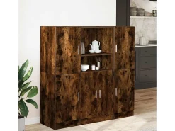 Conjunto de gabinetes de cocina de 3 piezas de roble ahumado