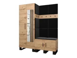 Conjunto de guardarropa Artin 14 196/158/46 (Roble/Manila 18)