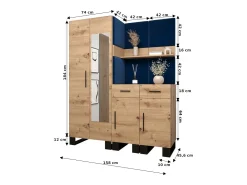 Conjunto de guardarropa Artin 15 196/158/46 (Roble/Manila 02)