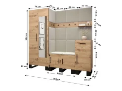 Conjunto de guardarropa Artin 13 196/200/46 (Roble/Manila 16)