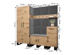 Conjunto de guardarropa Artin 1 196/200/46 (Roble/Manila 16)