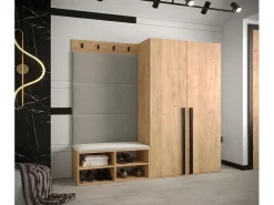 Conjunto de guardarropa Miro 5 184/184/42 (Roble/Manila 02)