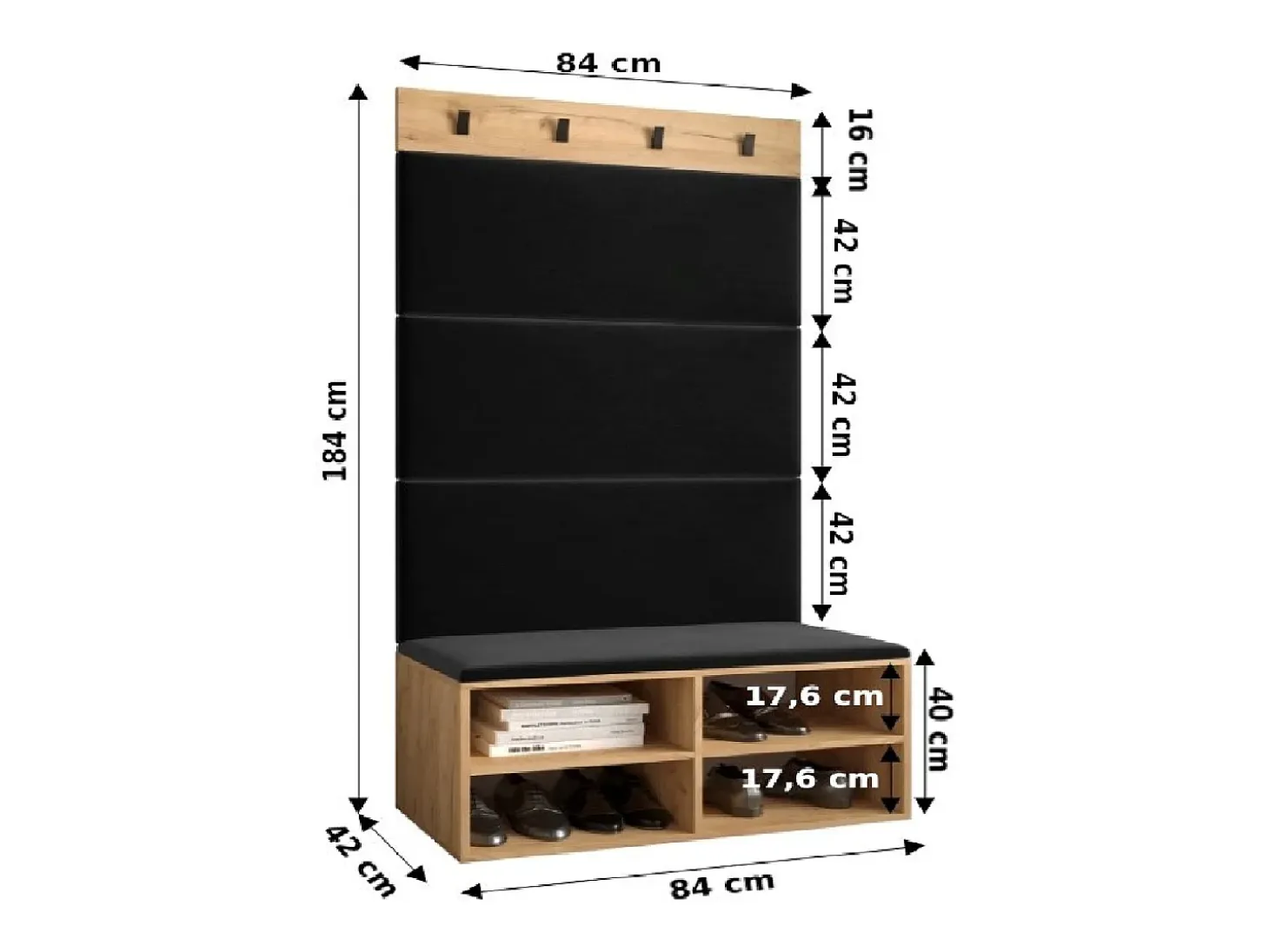Conjunto de guardarropa Miro 2 184/84/42 (Roble/Manila 18)