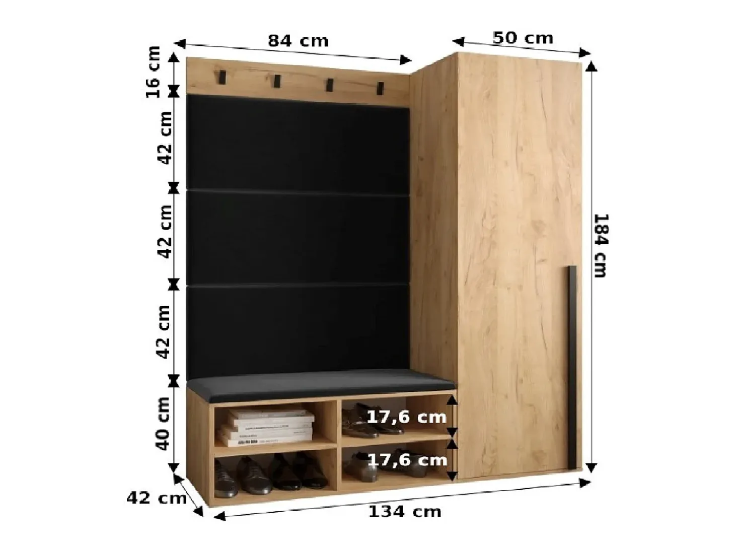 Conjunto de guardarropa Miro 6 184/134/42 (Blanco/Manila 18)