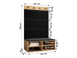Conjunto de guardarropa Miro 2 184/84/42 (Roble/Manila 02)