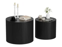 Conjunto de mesa de centro roble/negro 48x48x38 tavilo