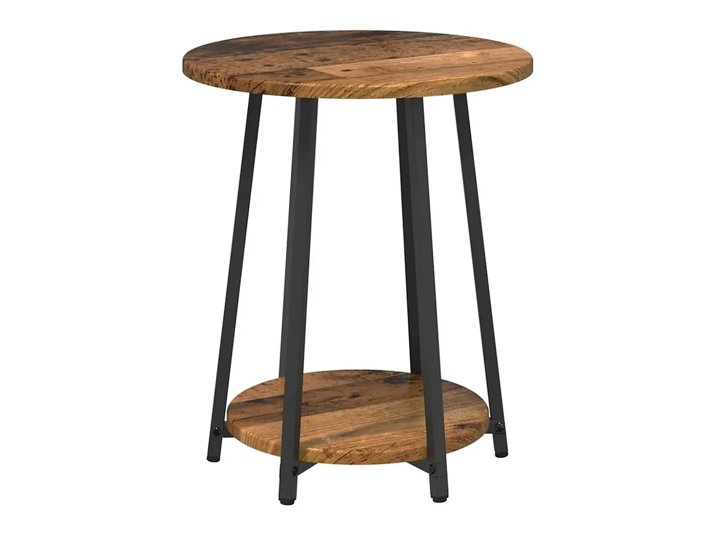 Conjunto de mesas auxiliares 2 piezas Madera vieja y Negro