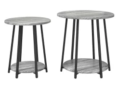 Conjunto de mesas auxiliares 2 piezas Gris sonoma y Negro