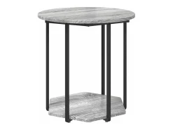 Conjunto de mesas auxiliares 2 piezas Gris sonoma y Negro
