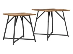 Conjunto de mesas auxiliares 2 piezas Madera vieja y Negro