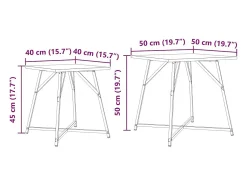 Conjunto de mesas auxiliares 2 piezas Madera vieja y Negro