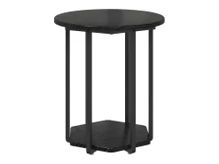 Conjunto de mesas auxiliares con estante 2 piezas Roble negro