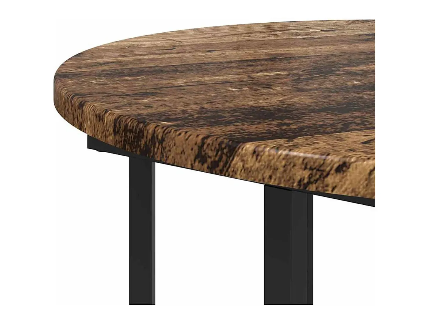 Conjunto de mesas auxiliares 2 piezas Madera vieja y Negro