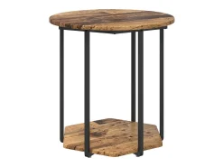 Conjunto de mesas auxiliares 2 piezas Madera vieja y Negro
