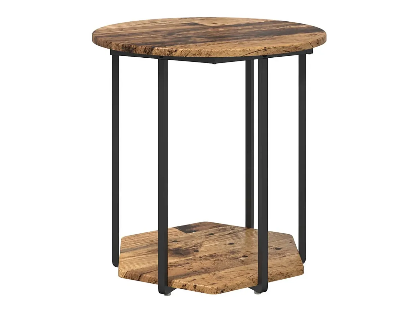 Conjunto de mesas auxiliares 2 piezas Madera vieja y Negro