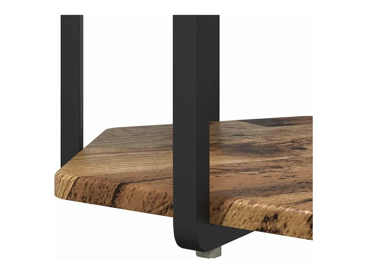 Conjunto de mesas auxiliares 2 piezas Madera vieja y Negro
