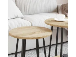 Conjunto de mesas auxiliares 2 piezas Roble Sonoma y Negro