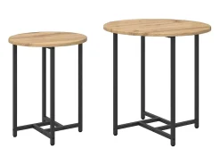 Conjunto de mesas auxiliares 2 piezas Roble Artisan y Negro