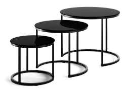 Conjunto de mesas de centro vidrio 55x55x44.5 montreal