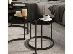 Conjunto de mesas de centro vidrio 55x55x44.5 montreal