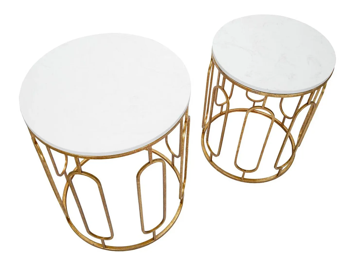 Conjunto de Mesitas Auxiliares VKH535, Oro, 46x46x55 cm, Kendra Home
