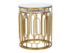 Conjunto de Mesitas Auxiliares VKH535, Oro, 46x46x55 cm, Kendra Home
