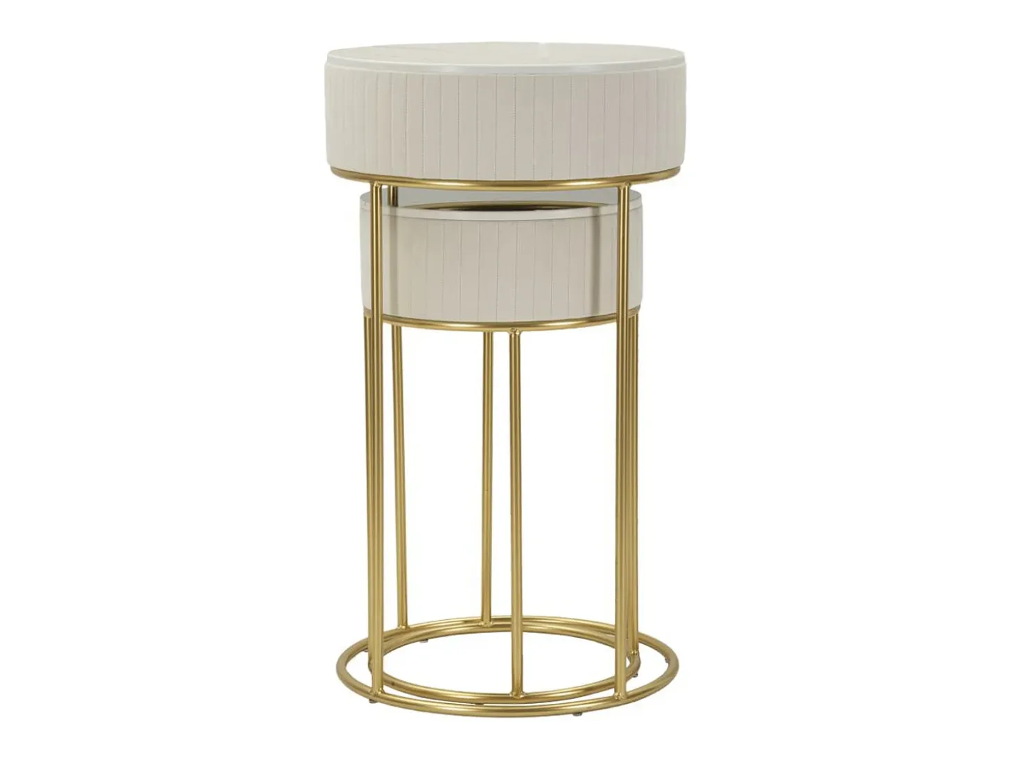 Conjunto de Mesitas Auxiliares VKH772, Beige, 50x50x90 cm, Kendra Home
