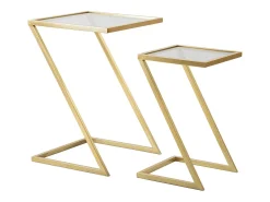 Conjunto de Mesitas Auxiliares VKH562, Oro, 40x40x60 cm, Kendra Home