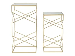 Conjunto de Mesitas Auxiliares VKH595, Oro, 50x50x100 cm, Kendra Home