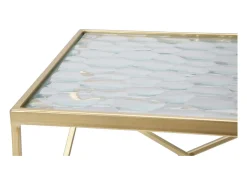 Conjunto de Mesitas Auxiliares VKH565, Oro, 31,5x31,5x68 cm, Kendra Home