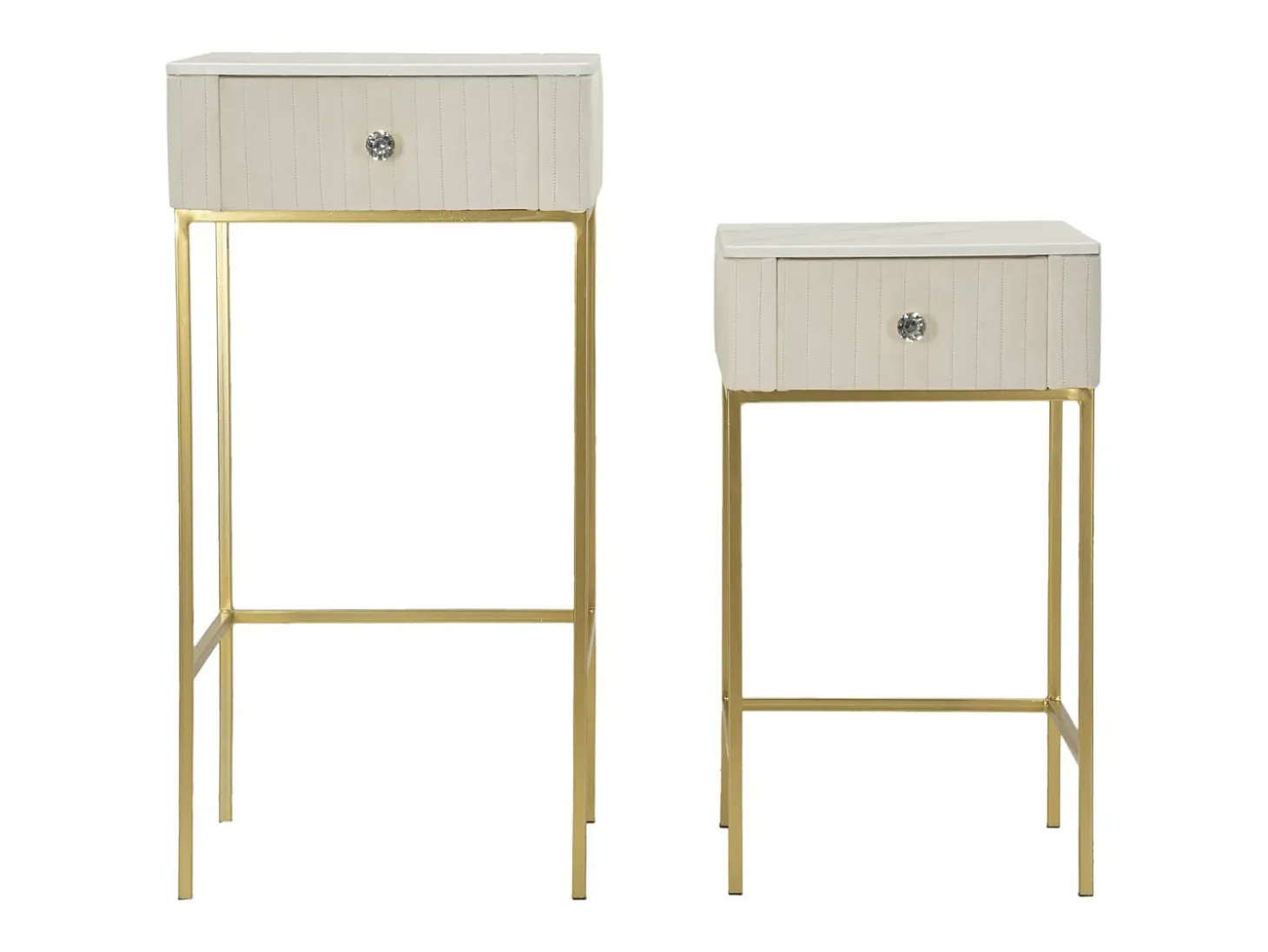 Conjunto de Mesitas Auxiliares VKH771, Beige, 45x45x90 cm, Kendra Home