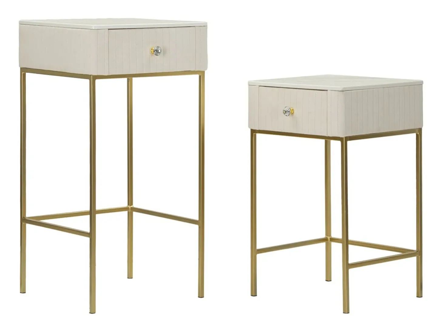 Conjunto de Mesitas Auxiliares VKH771, Beige, 45x45x90 cm, Kendra Home