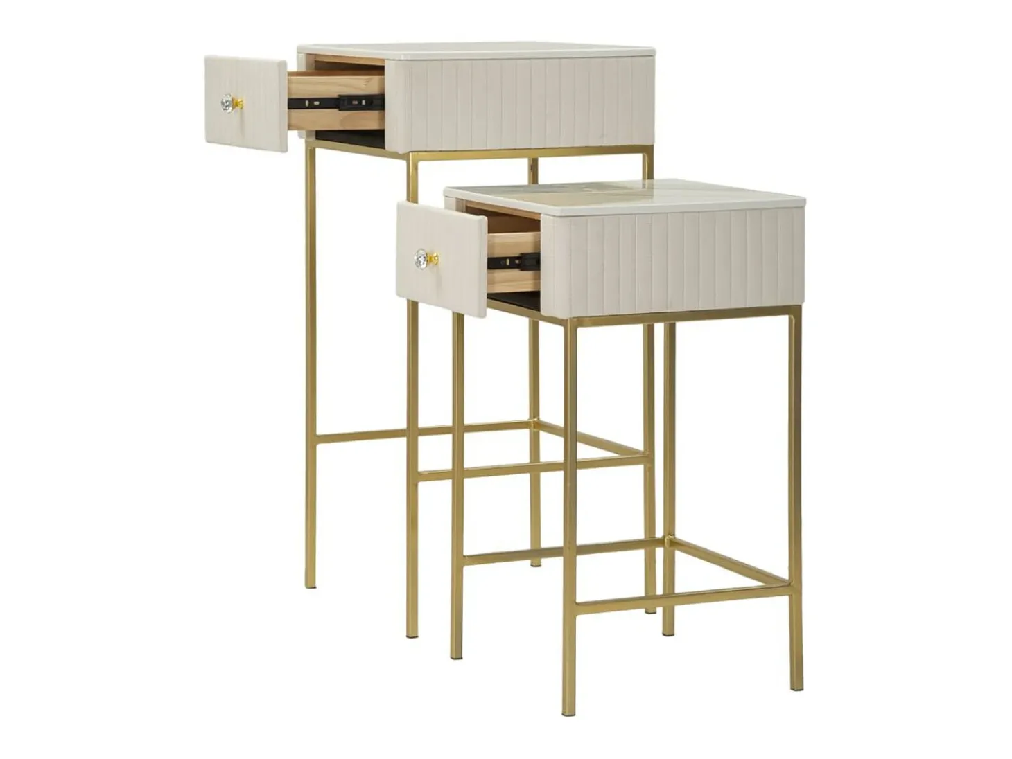 Conjunto de Mesitas Auxiliares VKH771, Beige, 45x45x90 cm, Kendra Home