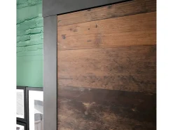 Conjunto de mueble de entrada de 4 piezas en roble oscuro y melamina gris Orcel