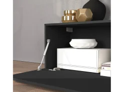 Conjunto de mueble de TV Chronos para salón, color antracita mate y roble, 180/260 x 40 cm