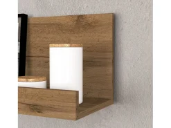 Conjunto de mueble de TV Chronos para salón, color antracita mate y roble, 180/260 x 40 cm