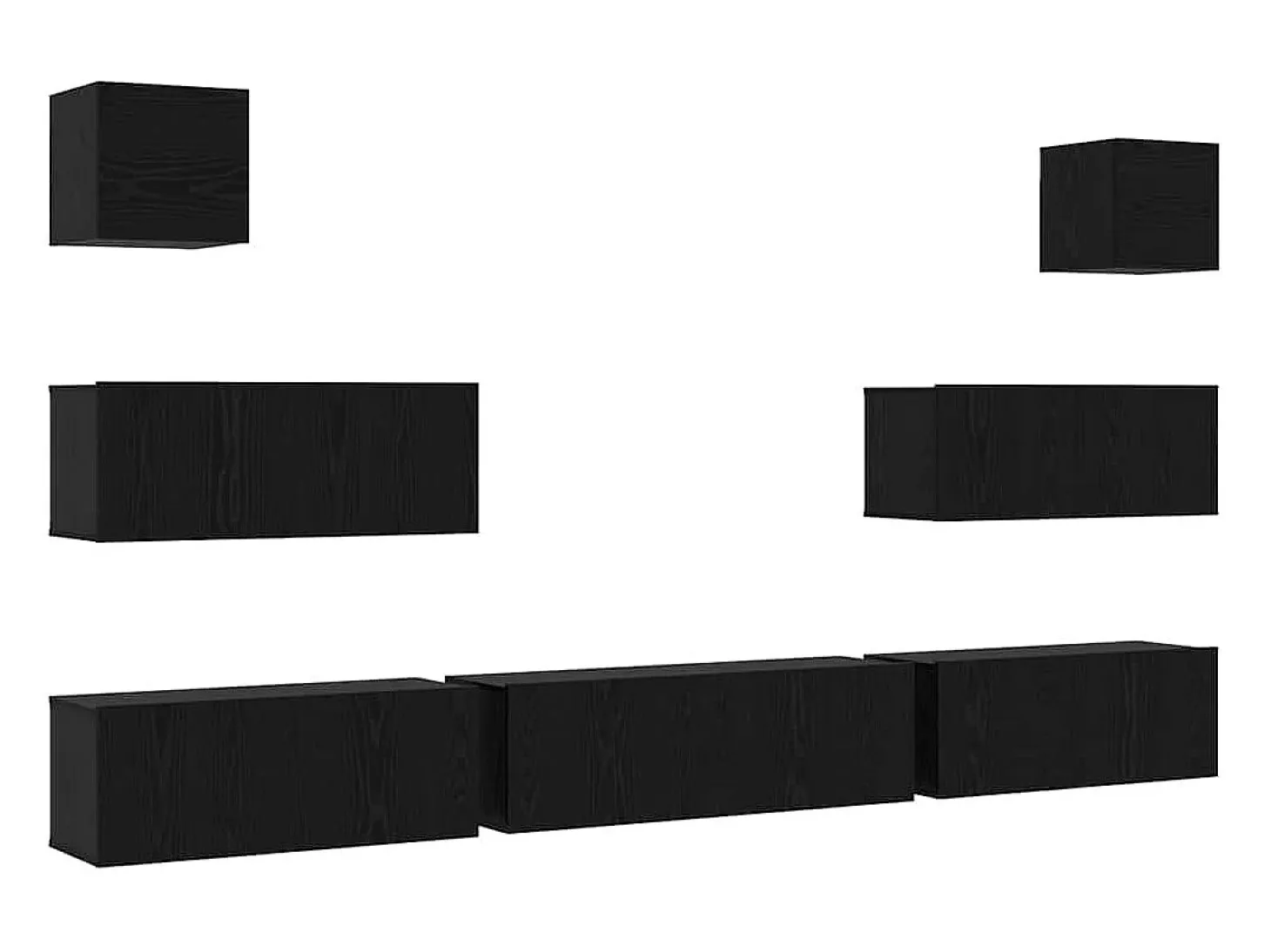 Conjunto de mueble de TV de 7 piezas Roble negro 100 x 30 x 30 cm