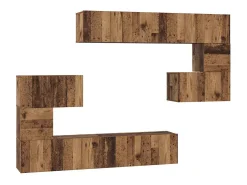 Conjunto de mueble de TV de 8 piezas, madera antigua, 80 x 30 x 30 cm