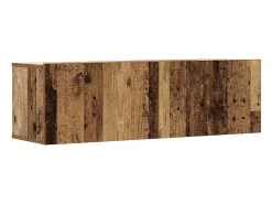 Conjunto de mueble de TV de pared de 5 piezas, madera vieja, madera de ingeniería