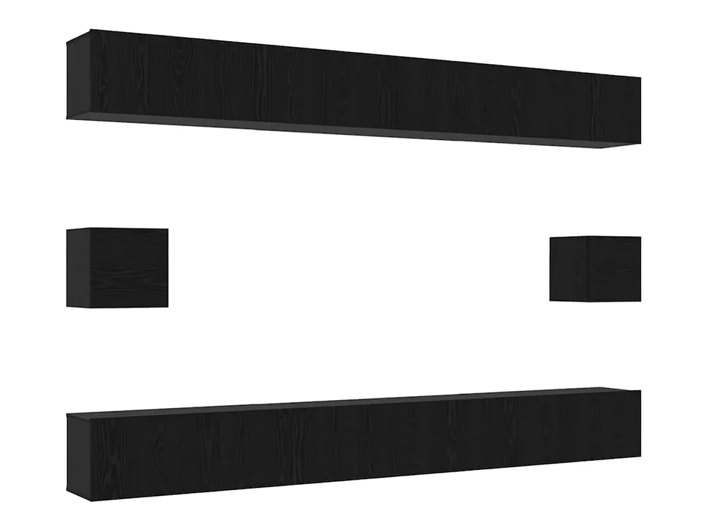 Conjunto de mueble de TV de 8 piezas Roble negro 100 x 30 x 30 cm