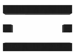 Conjunto de mueble de TV de 8 piezas Roble negro 100 x 30 x 30 cm